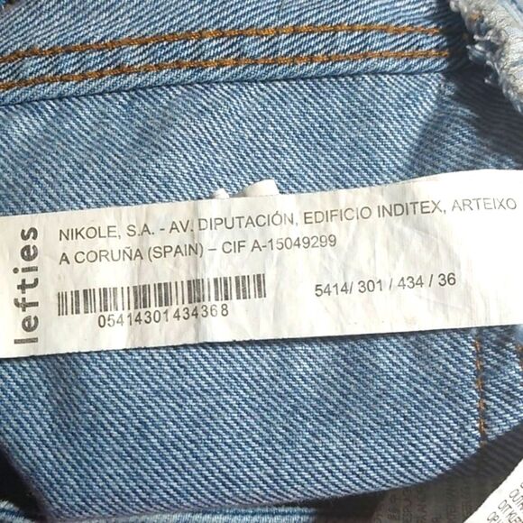 Denim Collection Lefties European Distressed High Waist Wide Leg Jeans 26 EUC - Picture 9 of 11